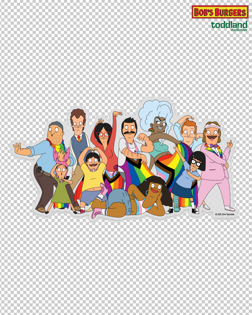 2025 Bob's Burgers Pride - Pride Group clear die cut sticker