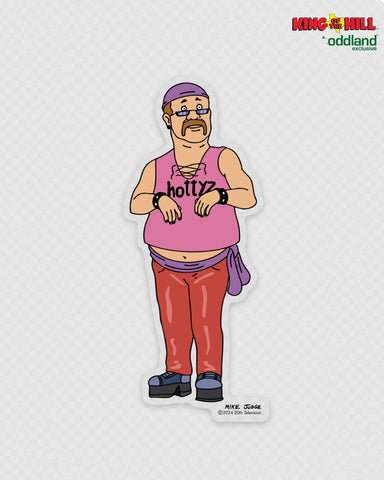 King of the Hill - hottz Dale clear die cut sticker (*ships mid august or sooner)