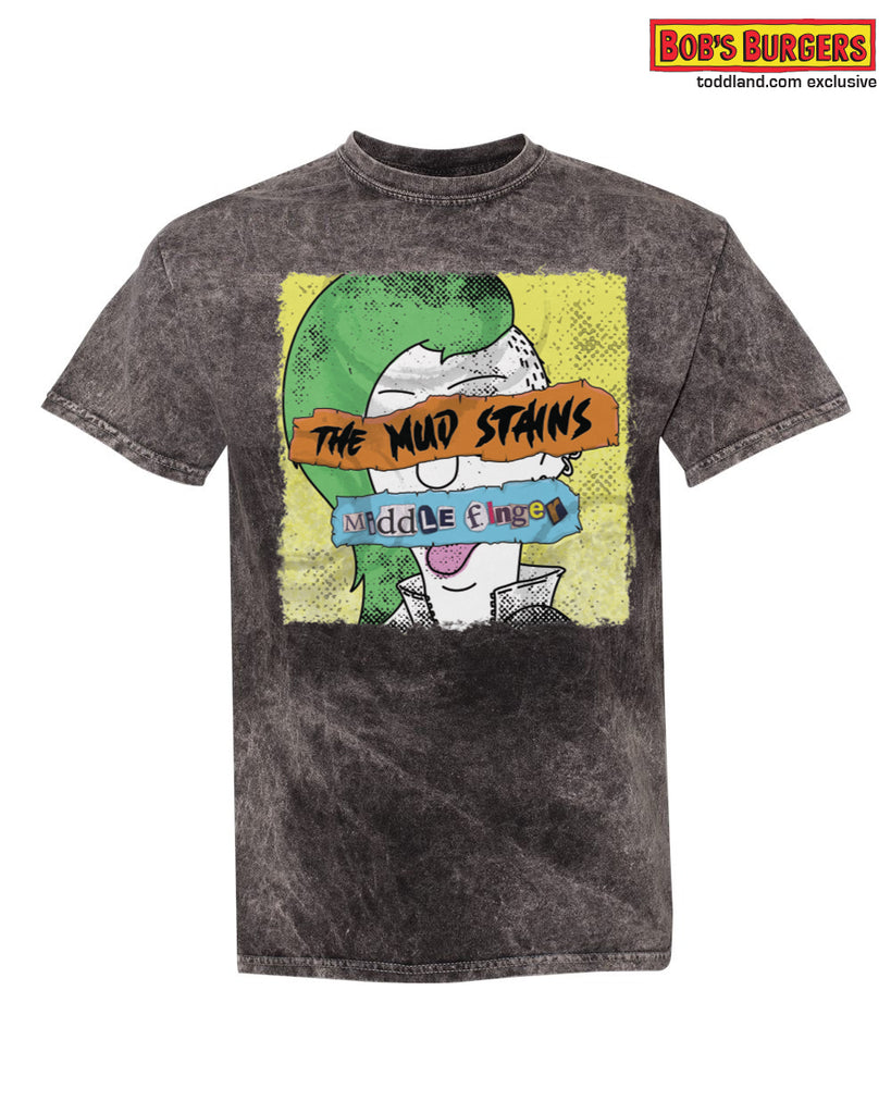 Bobs Burgers - The Mud Stains Tee - mineral wash black