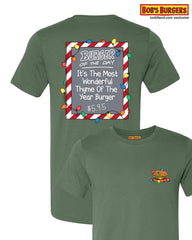 Bobs Burgers - Holiday Burger of the Day Tee - pine green