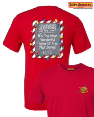 Bobs Burgers - Holiday Burger of the Day Tee - red
