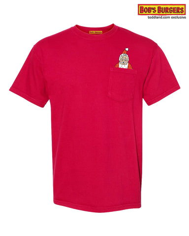 Bobs Burgers - Holiday 2023 Santa Pocket Tee - red