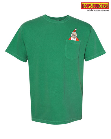 Bobs Burgers - Holiday 2023 Santa Pocket Tee - green