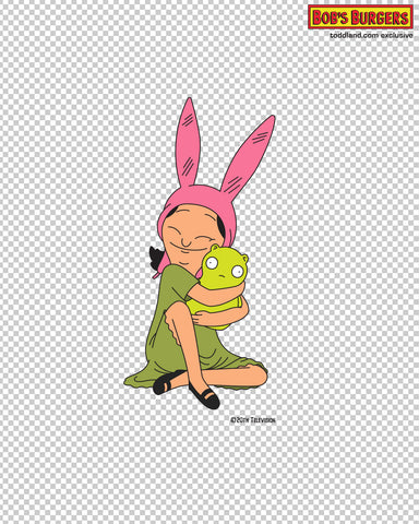 Bob's Burgers - Louise and Kuchi Kopi Hug Clear Die Cut Sticker