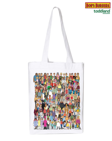 Bob's Burgers - (almost) Everybody heavy canvas tall grocery tote - white