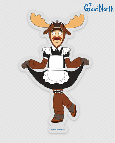 The Great North - French Lady Moose Clear Die Cut Sticker
