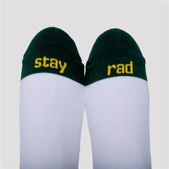 athletic socks - Green/yellow with stache