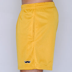 mesh stache (see what we did there) mesh gym shorts - vintage gold