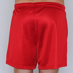 mesh stache (see what we did there) mesh gym shorts - red
