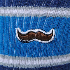 athletic socks - blue/gray with stache
