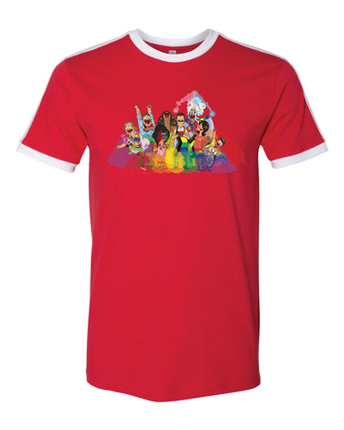 Pride 2020 - RED RINGER - Bob's Burgers Pride Group ringer tee