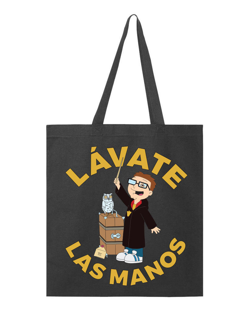 American Dad Lavate Las Manos heavy canvas grocery tote