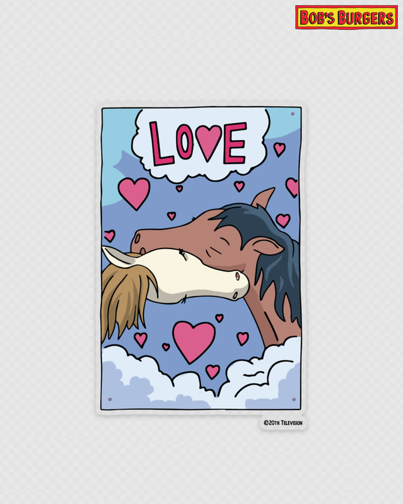 Bobs Burgers - Horse LOVE Poster Die Cut Sticker
