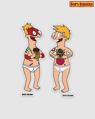 Bob's Burgers - Andy and Ollie Clear Die Cut Stickers (1 of each)